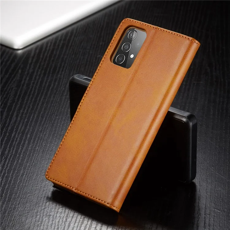 LC.IMEEKE pour Samsung Galaxy A52 4G/5G / A52s 5G Étui Portefeuille en Cuir PU avec Support - Marron