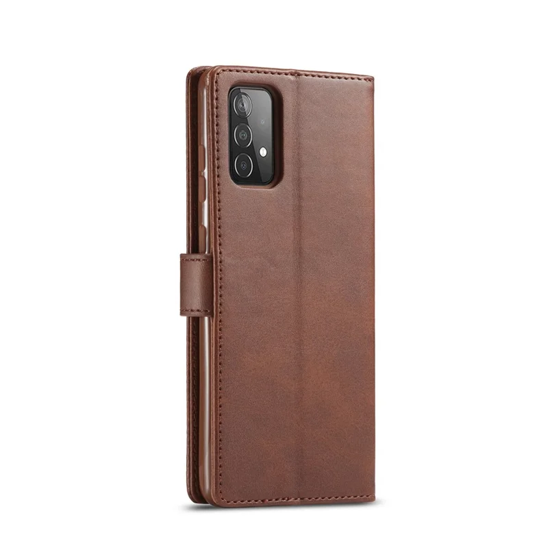 LC.IMEEKE for Samsung Galaxy A52 4G/5G / A52s 5G Wallet Stand PU Leather Shell Mobile Phone Case - Coffee