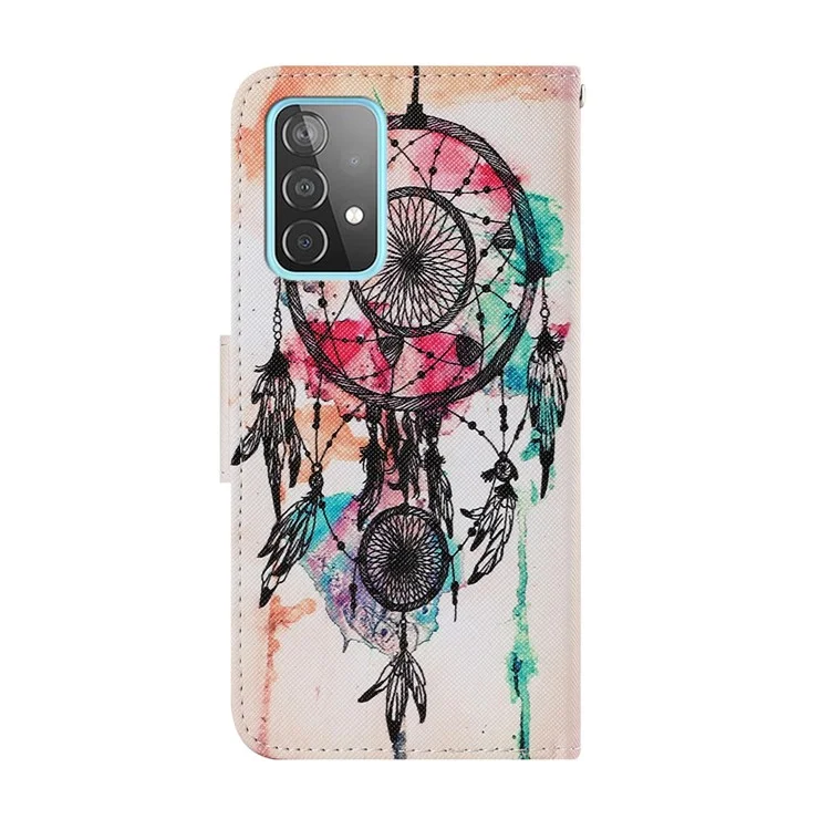 Imprimerie de Motif TPU + PU Portefeuille en Cuir Support / A52s 5G - Attrapeur de Rêves