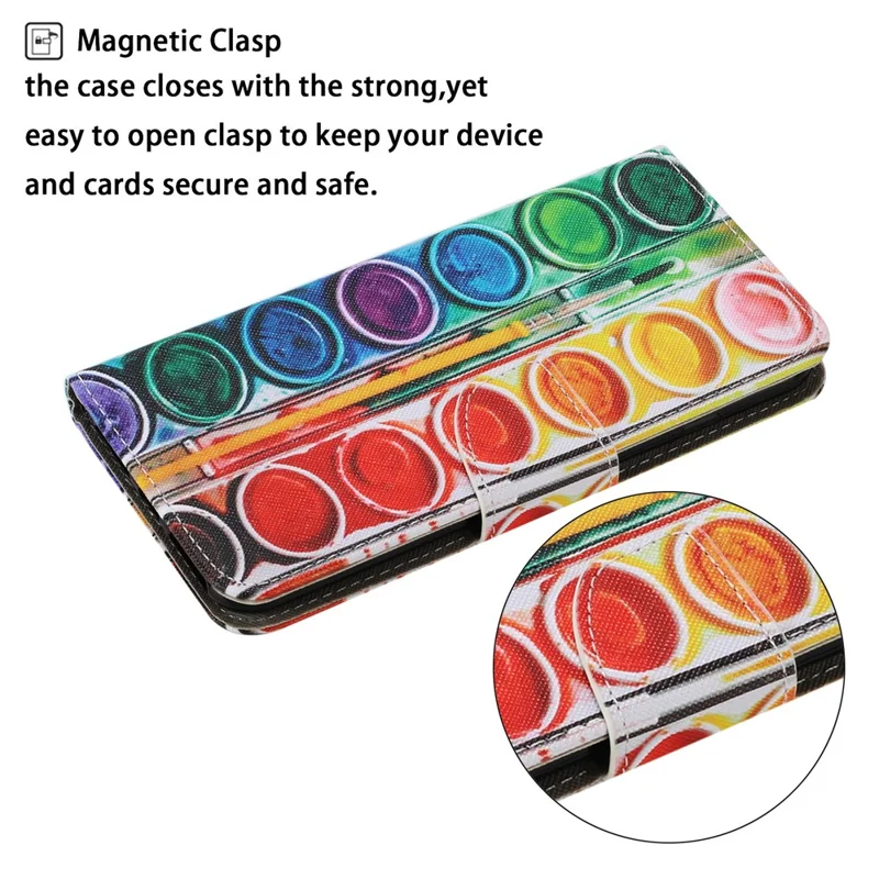 Pattern Printing TPU + PU Leather Wallet Stand Phone Case with Lanyard for Samsung Galaxy A02s (164.2mm) - Pallet