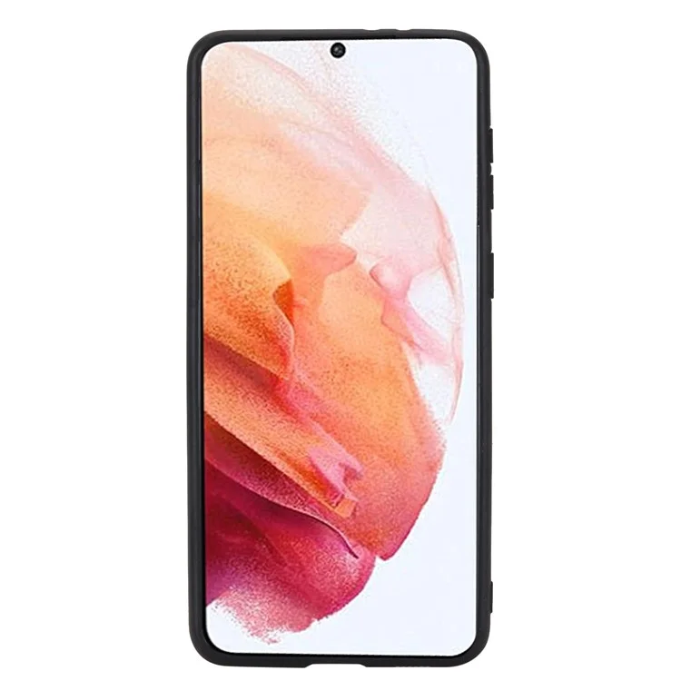 Pour Samsung Galaxy S21 4G/5G Fentes pour cartes Design avec béquille Revêtement en cuir PU Coque en TPU [Feuille magnétique pour véhicule intégrée] - Noir