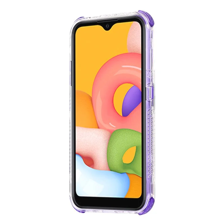 Caixa de Telefone Protetora PC+TPU Para Samsung Galaxy A01 - Roxo