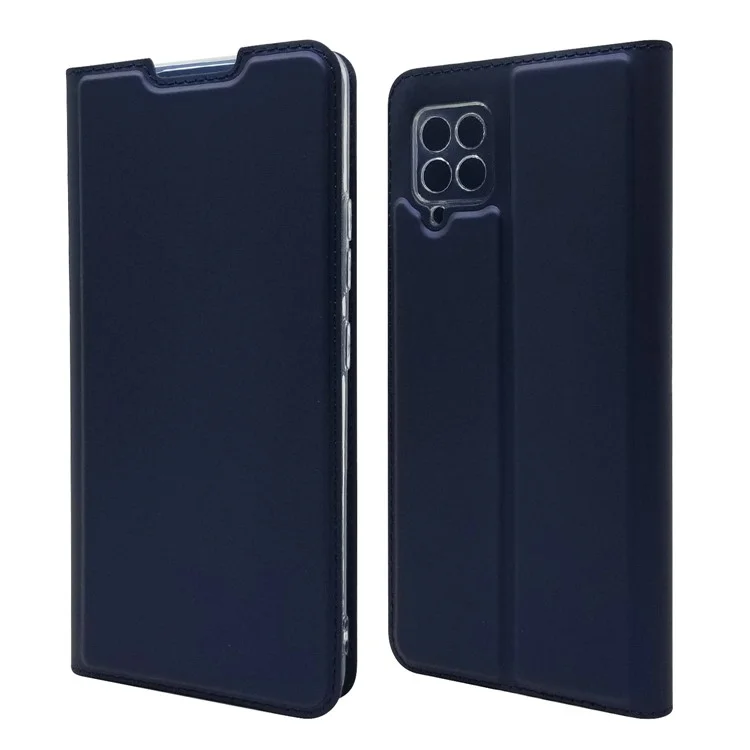 Magnetic Closure PU Leather Stand Cell Phone Case for Samsung Galaxy A42 5G - Blue