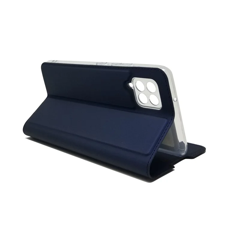 Magnetic Closure PU Leather Stand Cell Phone Case for Samsung Galaxy A42 5G - Blue