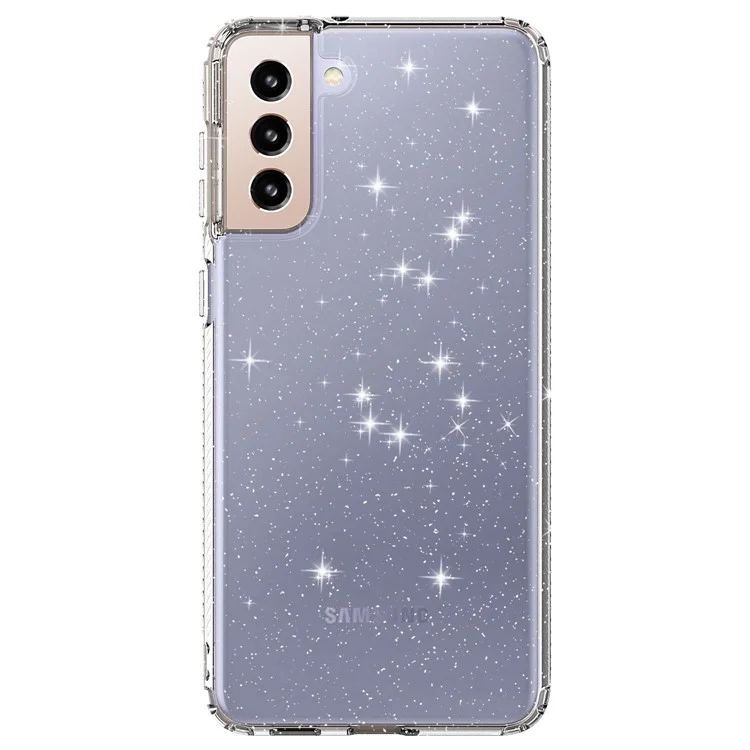 GW18 Clear Color Flash Powder TPU Case para Samsung Galaxy S21+ 5G - Transparente