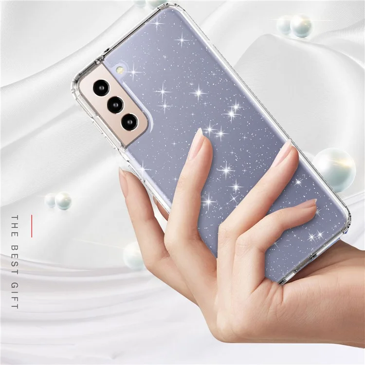 GW18 Clear Color Flash Powder TPU Case para Samsung Galaxy S21+ 5G - Transparente