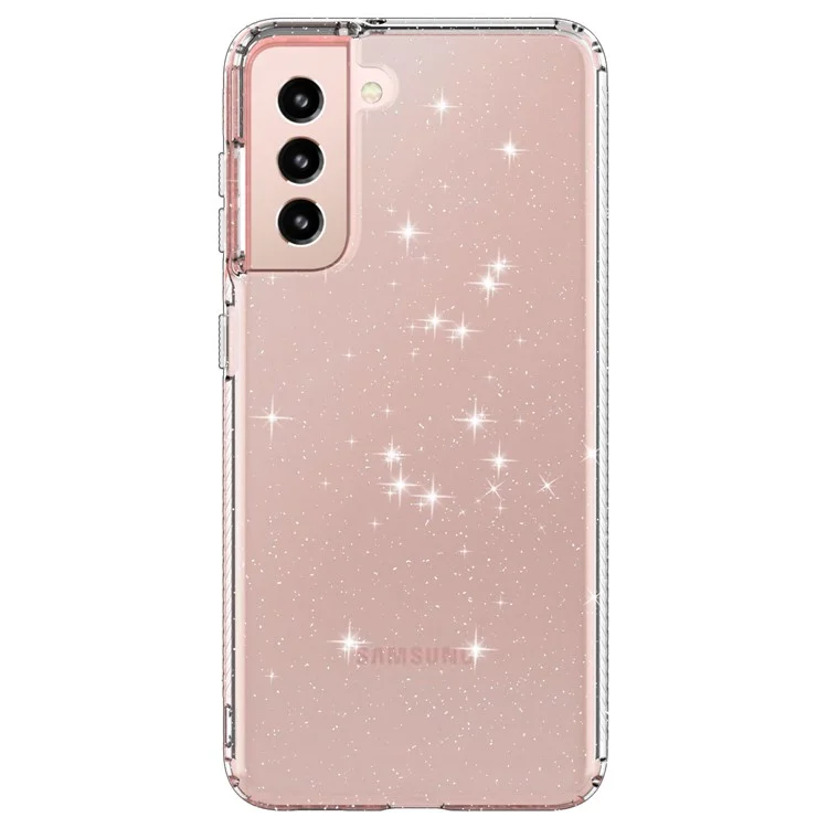 For Samsung Galaxy S21 4G/5G GW18 Clear Color Flash Powder TPU Case Cover - Transparent