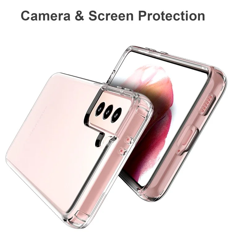 For Samsung Galaxy S21 4G/5G GW18 Clear Color Flash Powder TPU Case Cover- Transparent