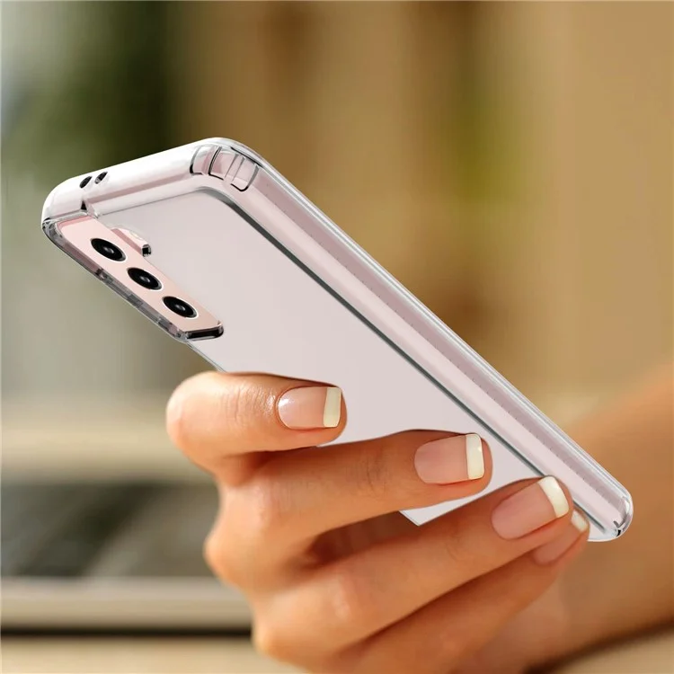 For Samsung Galaxy S21 4G/5G GW18 Clear Color Flash Powder TPU Case Cover- Transparent