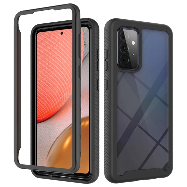 Funda híbrida de PC + TPU resistente a los golpes para Samsung Galaxy A72 4G Cover - Negro