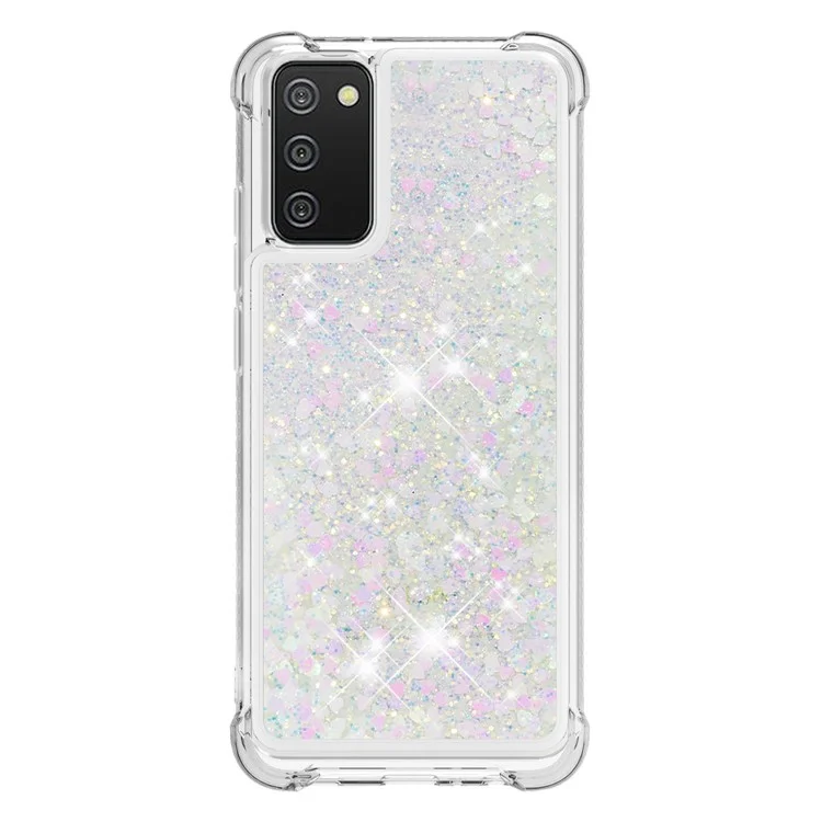 Funny Quicksand TPU Copertive Copertive Shok Per Samsung Galaxy A02s (164.2x75.9x9.1mm) / Galaxy A02s (166.5x75.9x9.2mm) - D'argento