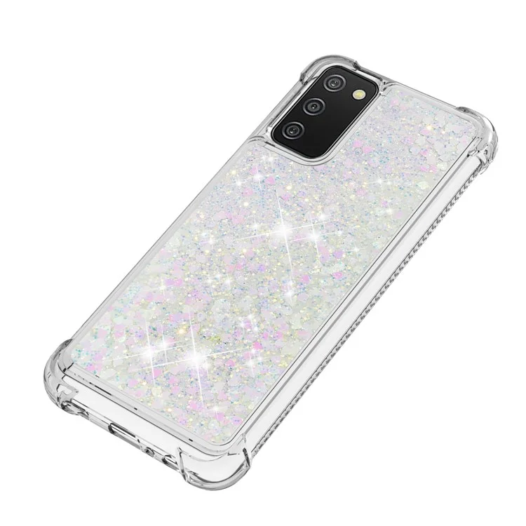 Funny Quicksand TPU Copertive Copertive Shok Per Samsung Galaxy A02s (164.2x75.9x9.1mm) / Galaxy A02s (166.5x75.9x9.2mm) - D'argento