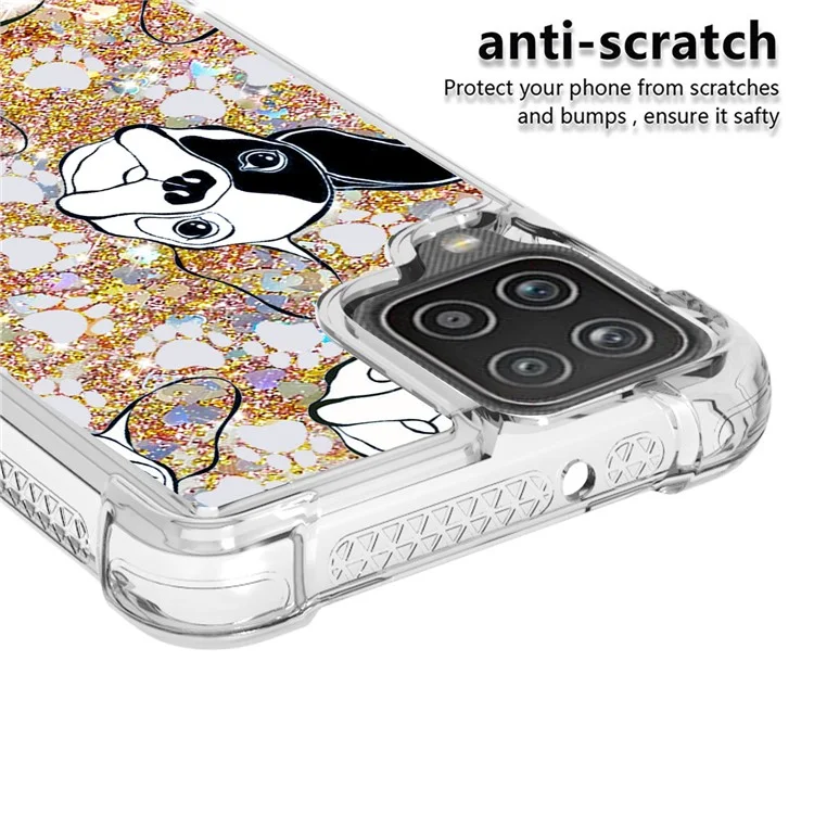 Patterned Quicksand Shockproof TPU Shell for Samsung Galaxy A12/M12 Cover - Dog