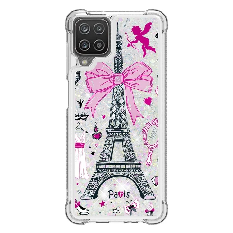 Custodia in TPU antishock con sabbia colorata e motivi per Samsung Galaxy A12/M12 - Torre
