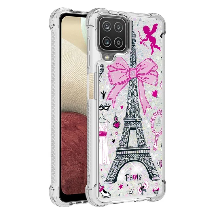 Custodia in TPU antishock con sabbia colorata e motivi per Samsung Galaxy A12/M12 - Torre
