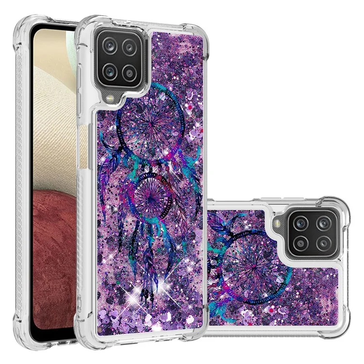 Gemusterter Quicksand Stoßfester TPU-Schale für Samsung Galaxy A12/M12 Cover - Windspiel
