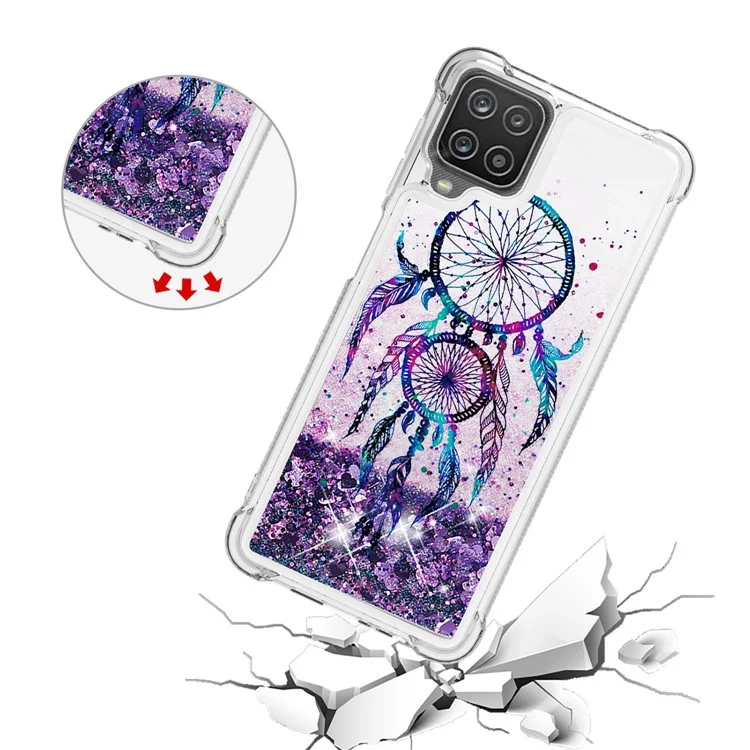 Gemusterter Quicksand Stoßfester TPU-Schale für Samsung Galaxy A12/M12 Cover - Windspiel