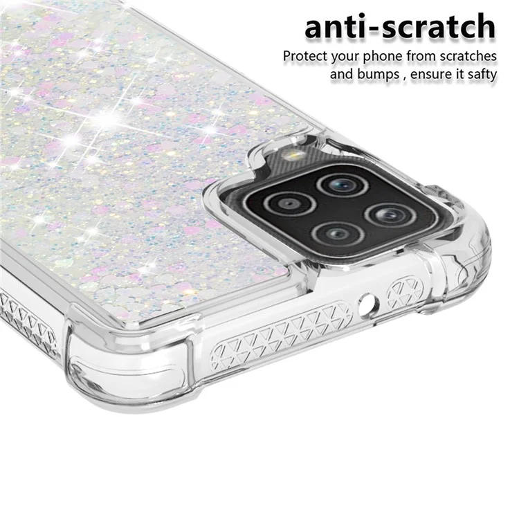 Lustiger Glitzer-Pailletten Quicksand Design TPU Schutzhülle für Samsung Galaxy A12/M12 - Silber