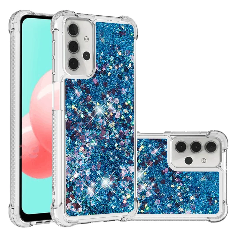 TPU Protective Cover Shell with Funny Quicksand Design for Samsung Galaxy A32 5G/M32 5G - Blue