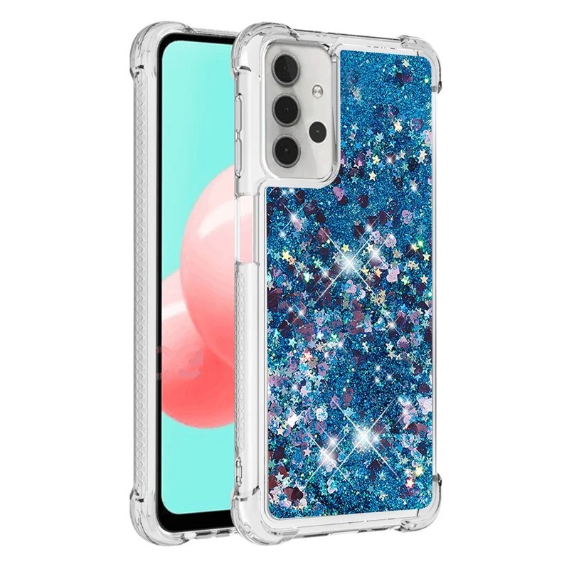 TPU Protective Cover Shell with Funny Quicksand Design for Samsung Galaxy A32 5G/M32 5G - Blue