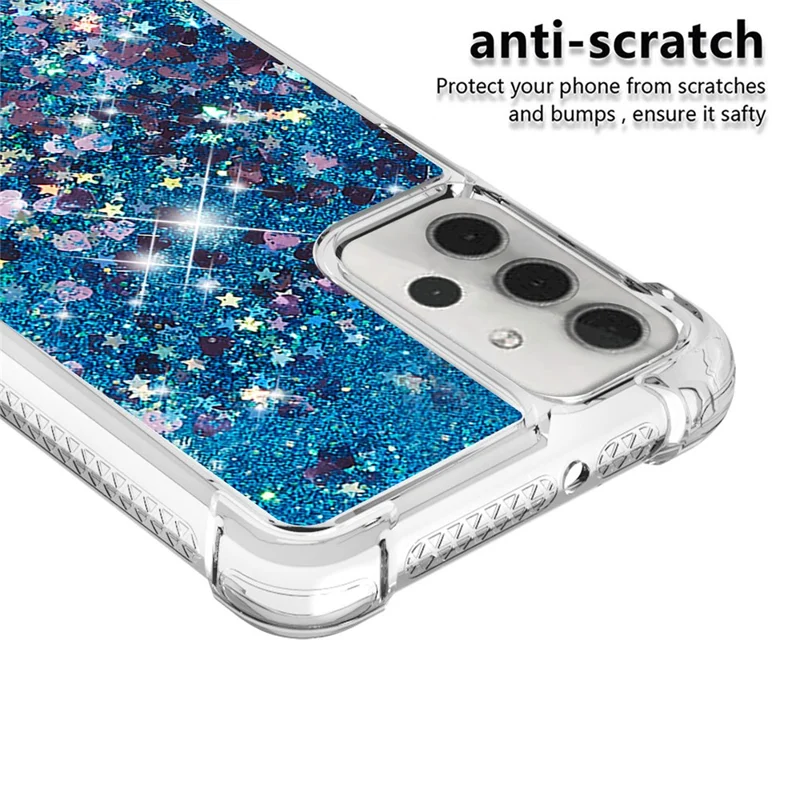 TPU Protective Cover Shell with Funny Quicksand Design for Samsung Galaxy A32 5G/M32 5G - Blue