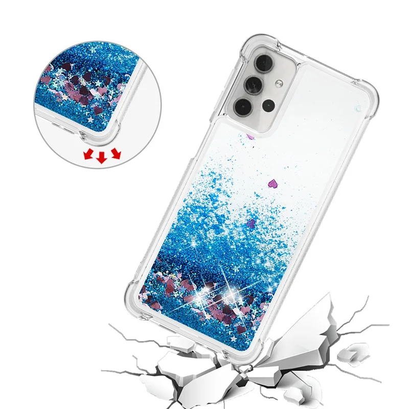 TPU Protective Cover Shell with Funny Quicksand Design for Samsung Galaxy A32 5G/M32 5G - Blue