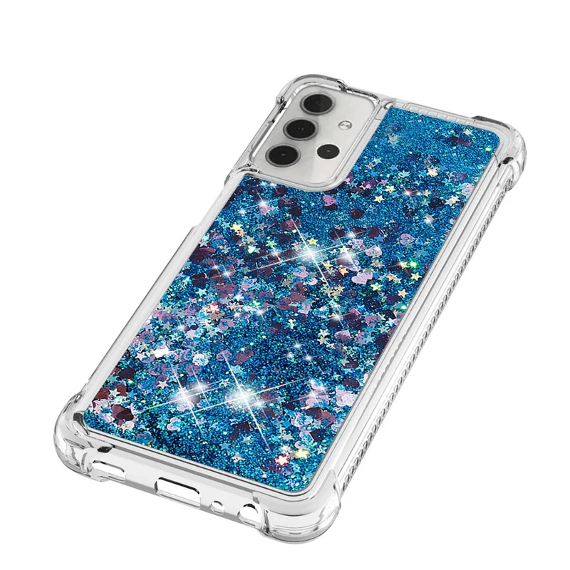 TPU Protective Cover Shell with Funny Quicksand Design for Samsung Galaxy A32 5G/M32 5G - Blue