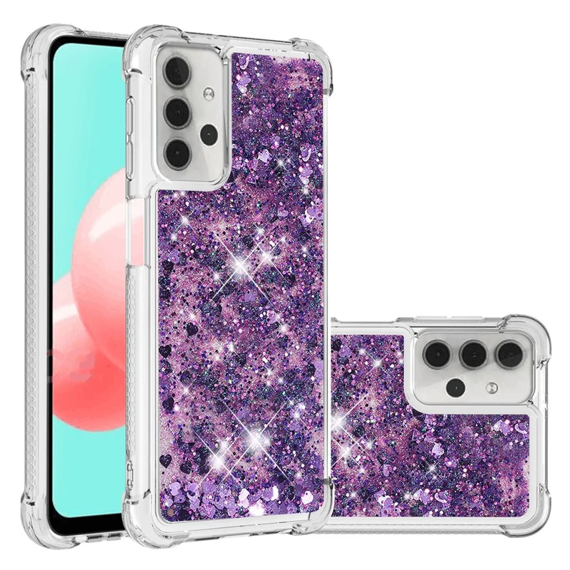 TPU Protective Cover Shell with Funny Quicksand Design for Samsung Galaxy A32 5G/M32 5G - Purple