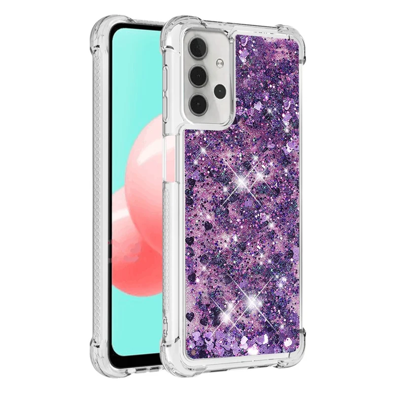 TPU Protective Cover Shell with Funny Quicksand Design for Samsung Galaxy A32 5G/M32 5G - Purple