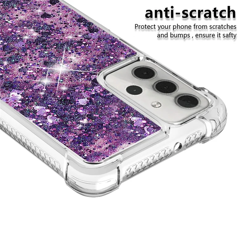 TPU Protective Cover Shell with Funny Quicksand Design for Samsung Galaxy A32 5G/M32 5G - Purple