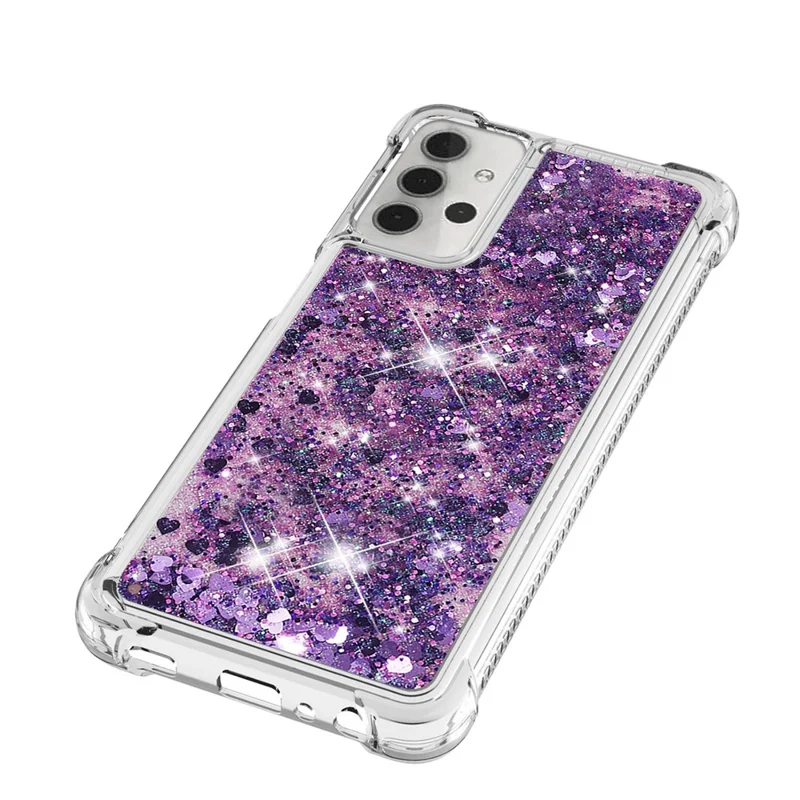 TPU Protective Cover Shell with Funny Quicksand Design for Samsung Galaxy A32 5G/M32 5G - Purple