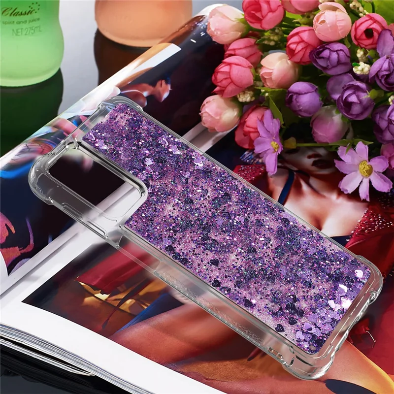 TPU Protective Cover Shell with Funny Quicksand Design for Samsung Galaxy A32 5G/M32 5G - Purple