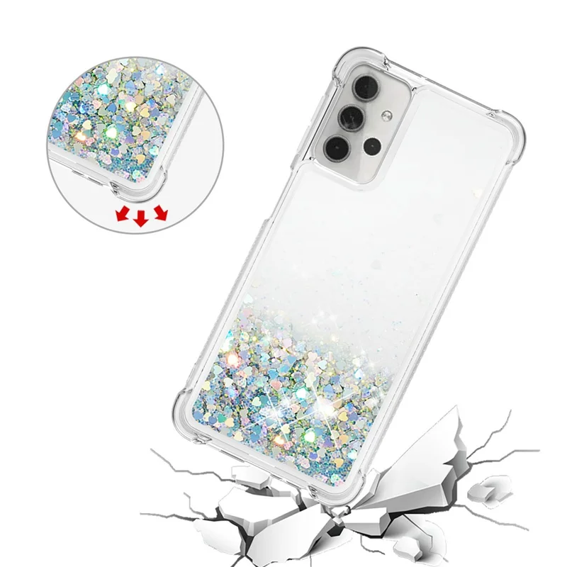 TPU Protective Cover Shell with Funny Quicksand Design for Samsung Galaxy A32 5G/M32 5G - Light Green