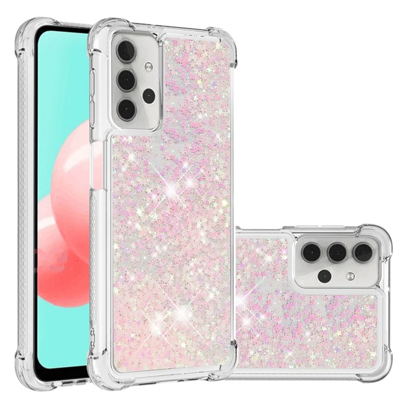 TPU Protective Cover Shell with Funny Quicksand Design for Samsung Galaxy A32 5G/M32 5G - Pink