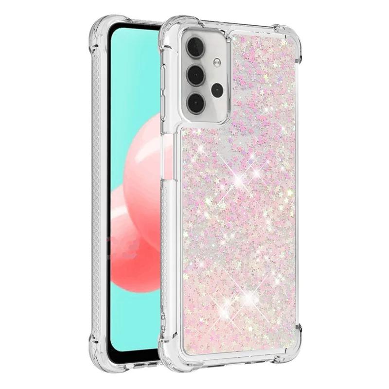 TPU Protective Cover Shell with Funny Quicksand Design for Samsung Galaxy A32 5G/M32 5G - Pink