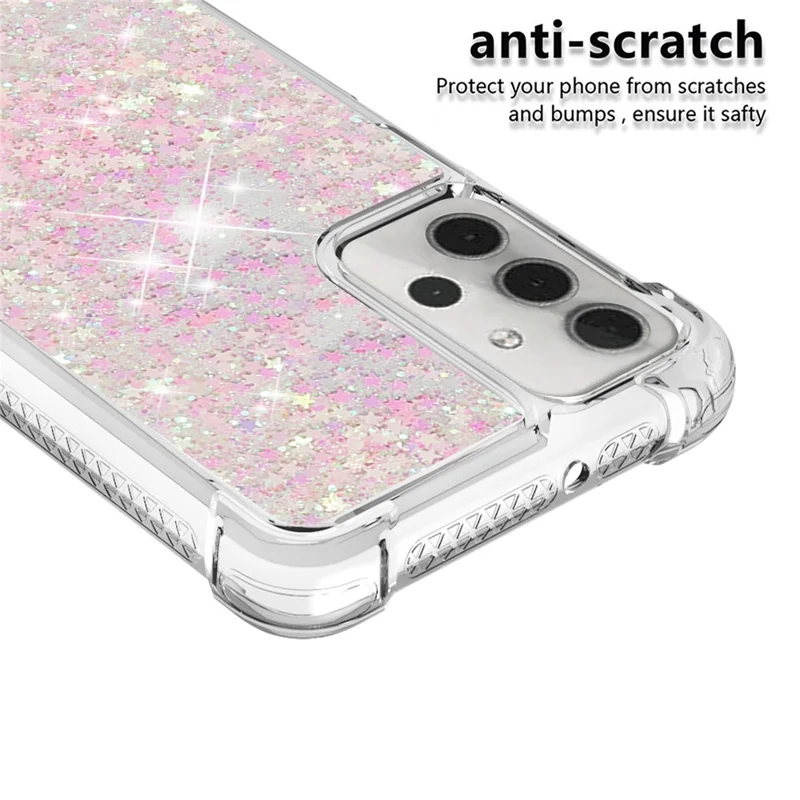 TPU Protective Cover Shell with Funny Quicksand Design for Samsung Galaxy A32 5G/M32 5G - Pink