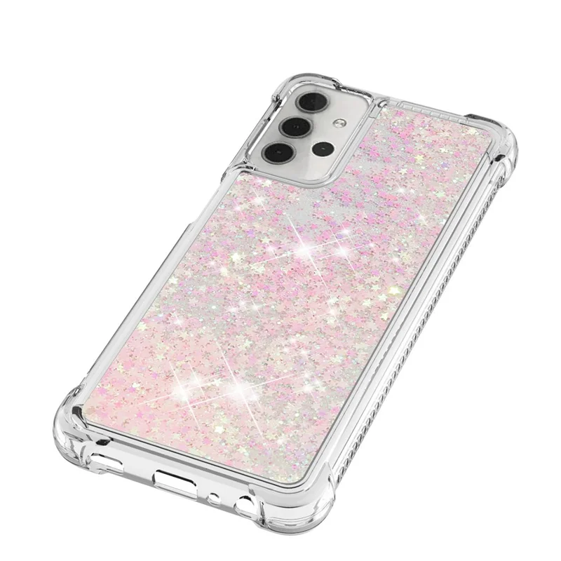 TPU Protective Cover Shell with Funny Quicksand Design for Samsung Galaxy A32 5G/M32 5G - Pink