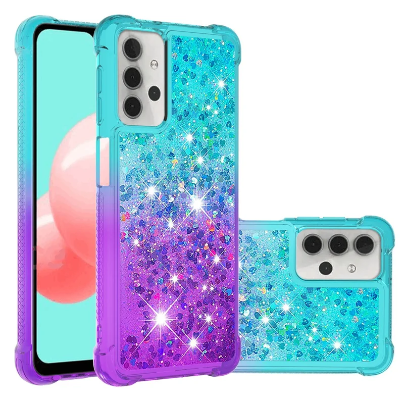Capa Protetora Gradiente à Prova de Choque para Samsung Galaxy A32 5G/M32 5G - Azul Bebê/Roxo