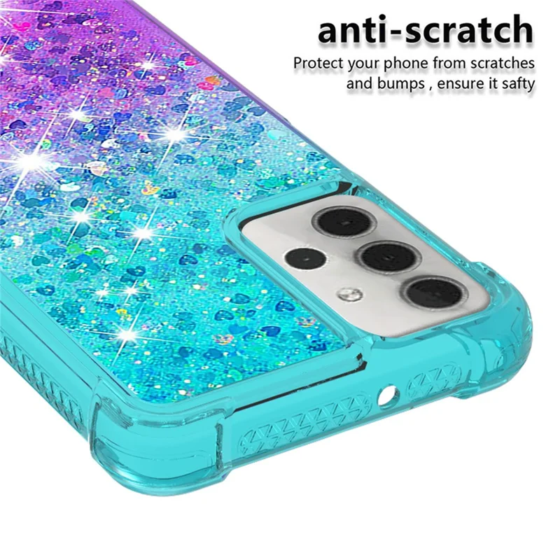 Capa Protetora Gradiente à Prova de Choque para Samsung Galaxy A32 5G/M32 5G - Azul Bebê/Roxo