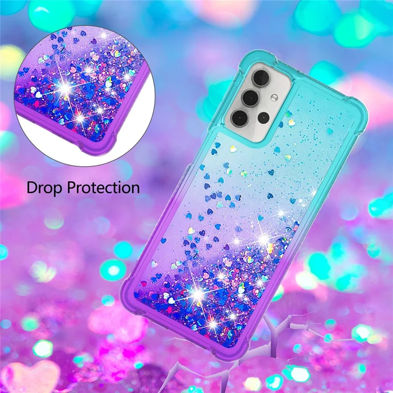 Capa Protetora Gradiente à Prova de Choque para Samsung Galaxy A32 5G/M32 5G - Azul Bebê/Roxo