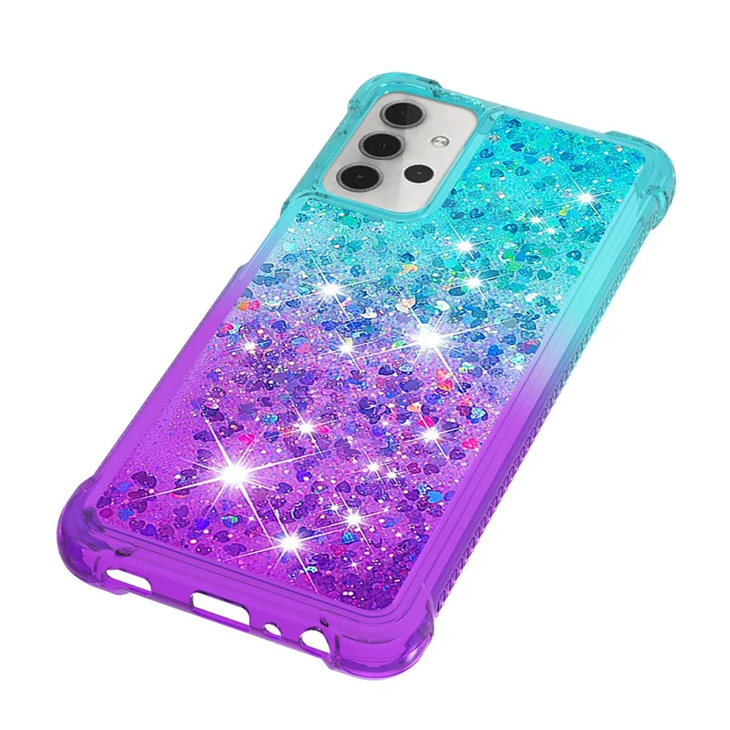 Capa Protetora Gradiente à Prova de Choque para Samsung Galaxy A32 5G/M32 5G - Azul Bebê/Roxo