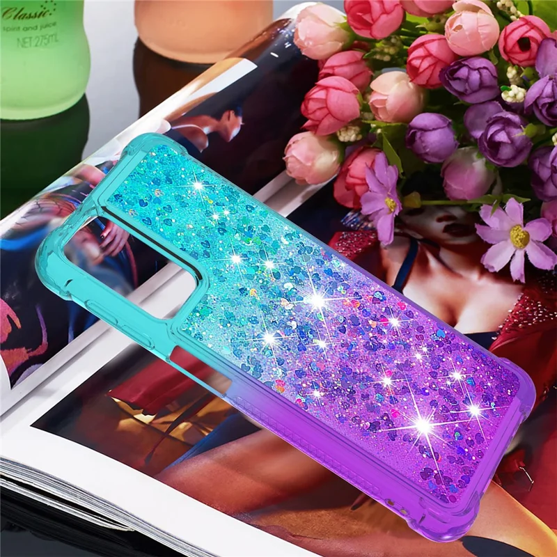 Capa Protetora Gradiente à Prova de Choque para Samsung Galaxy A32 5G/M32 5G - Azul Bebê/Roxo