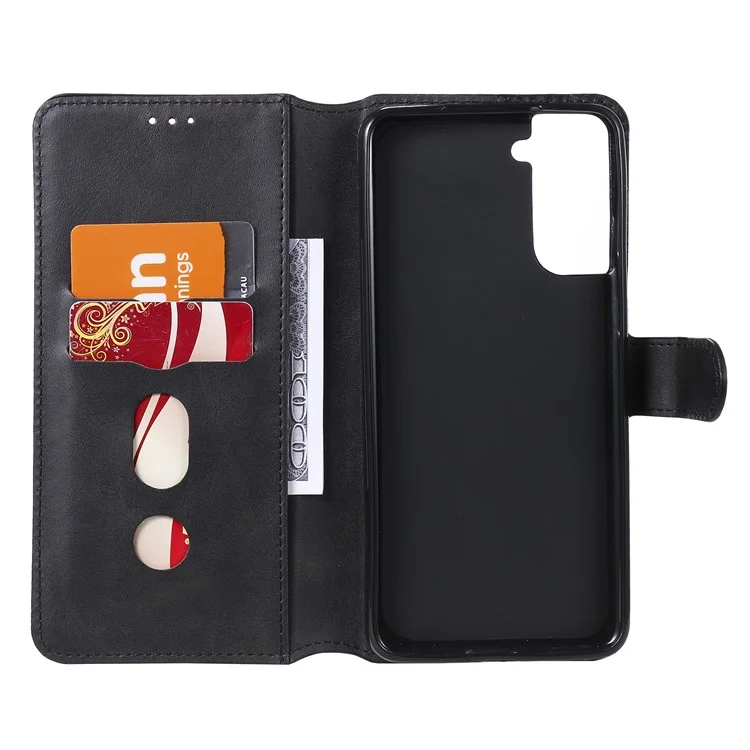 Portefeuille Stand Flip Leather Case Pour Samsung Galaxy S21 + 5G - le Noir