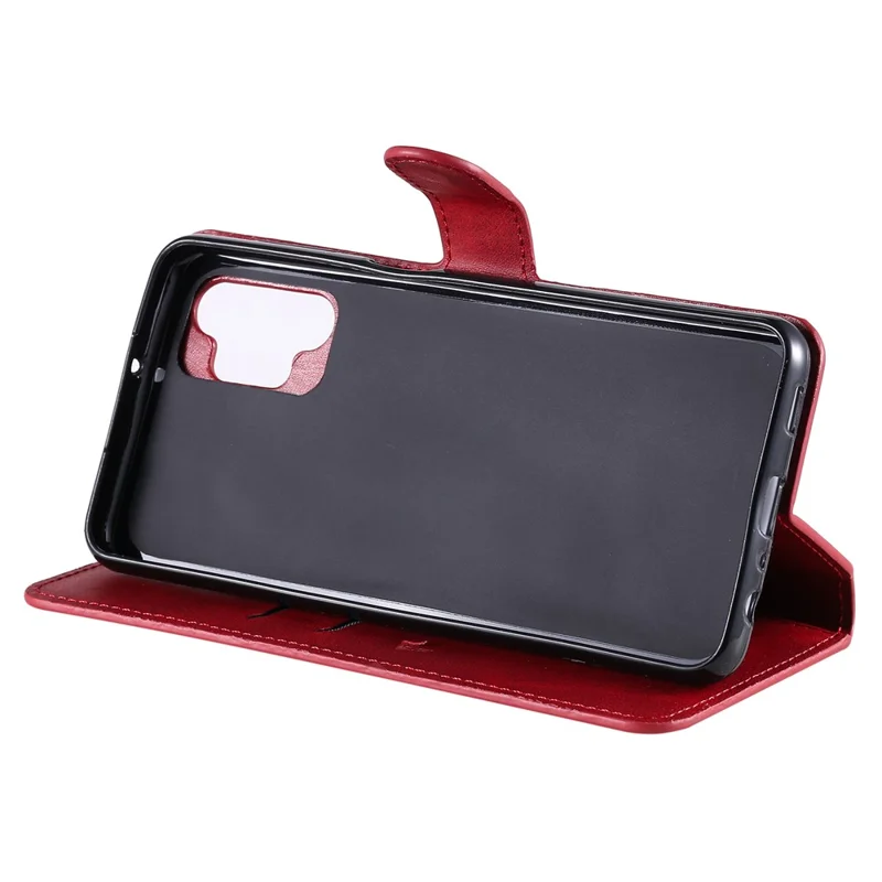 Classic Textured Wallet Stand Flip Leather Phone Case for Samsung Galaxy A32 5G/M32 5G - Red