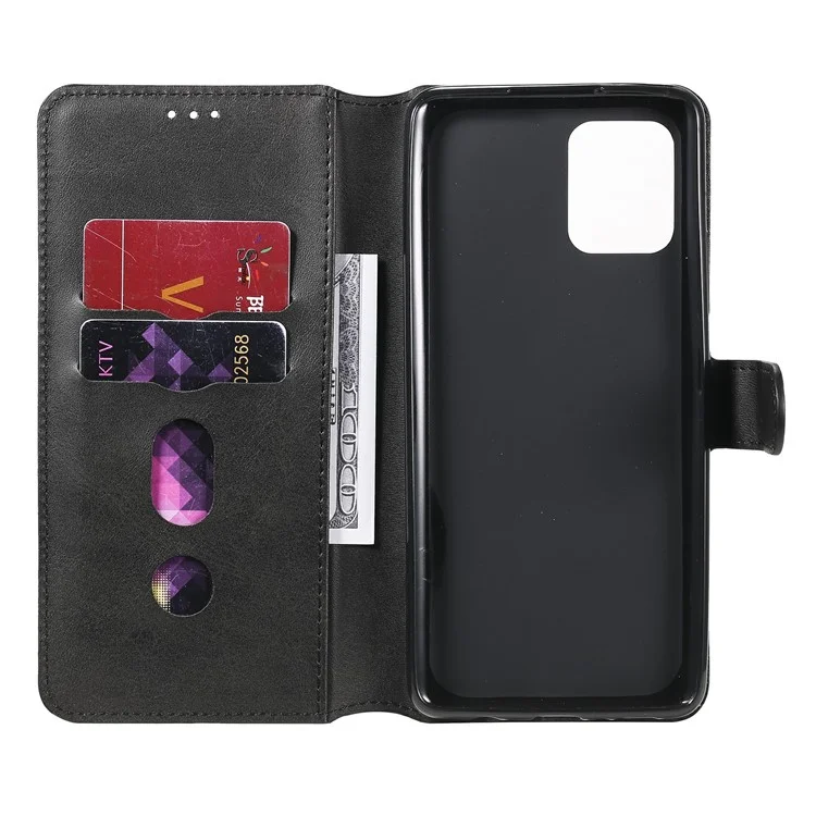 Classic Wallet Stand Leather Phone Cover Case for Samsung Galaxy A42 5G - Black