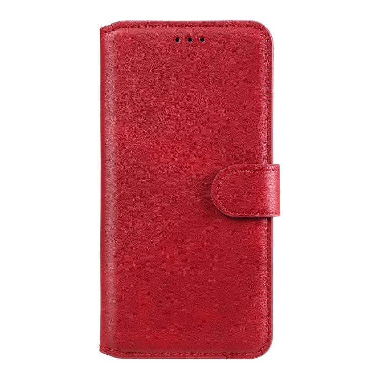 Case de Teléfono de Cuero Flip de Billetera Para Samsung Galaxy S21 4G/5G - Rojo