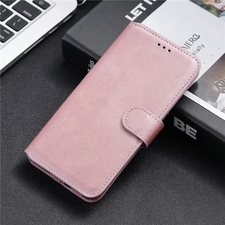 Wallet Stand Flip Leather Phone Case for Samsung Galaxy S21 4G/5G - Rose Gold