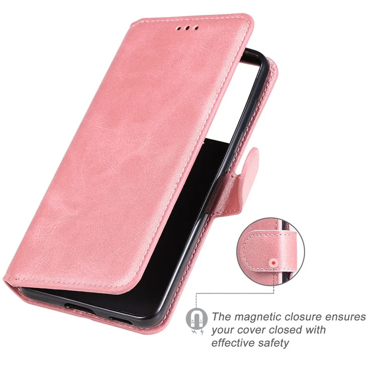 Wallet Stand Flip Leather Phone Case for Samsung Galaxy S21 4G/5G - Rose Gold