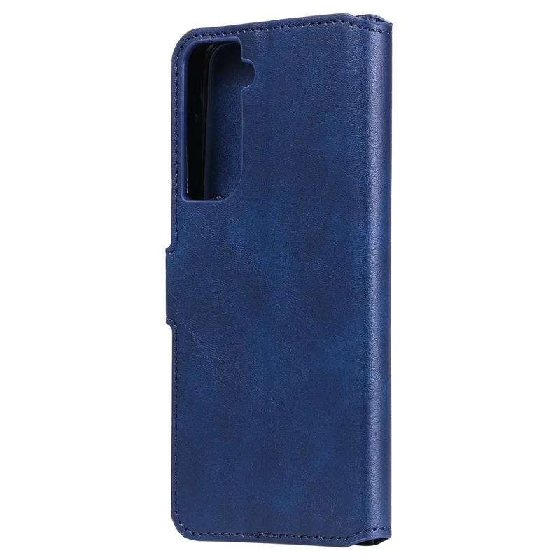 Wallet Stand Flip Leather Phone Case for Samsung Galaxy S21 4G/5G - Blue