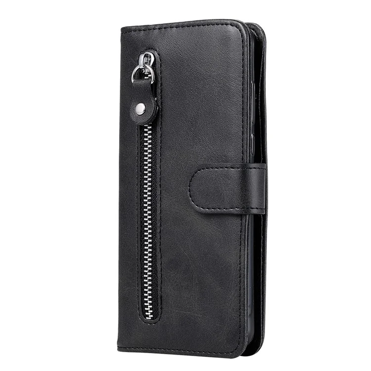 Case de Teléfonos Inteligentes de Cuero Para la Billetera de Bolsillo Con Cremallera Para Samsung Galaxy A52 4G/5G / A52s 5G - Negro